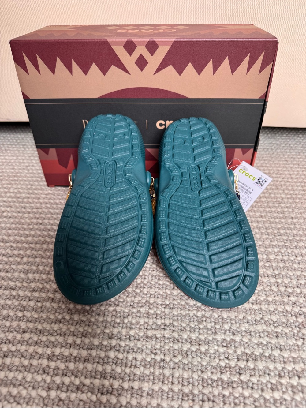Limited Edition Crocs x Pendleton Classic Lined Clogs Brown & Orange NWT - Picture 7 of 7
